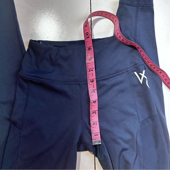 Vanquish Fitness Navy Blue Mesh Pocket Sides HiRise Activewear Leggings NWOT XS - Picture 14 of 15